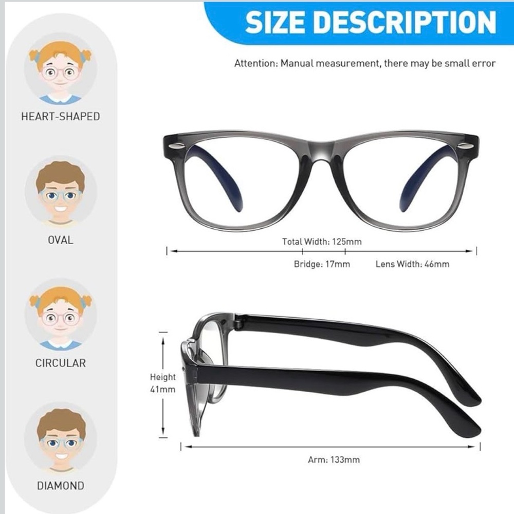 Stylish Black Frame Glasses for Kids - Picture 3 of 5